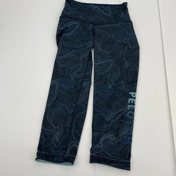 Peloton x With Leggings XS Womens Blue Reversible Logo Casual Activewear Active - Picture 3 of 12